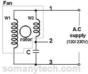 ceiling fan capacitor connection