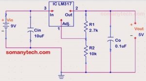 IC317-LM317を使用した9v-5vコンバータ