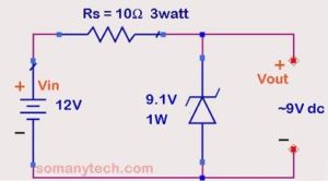 12v to 9v converter using zener diode