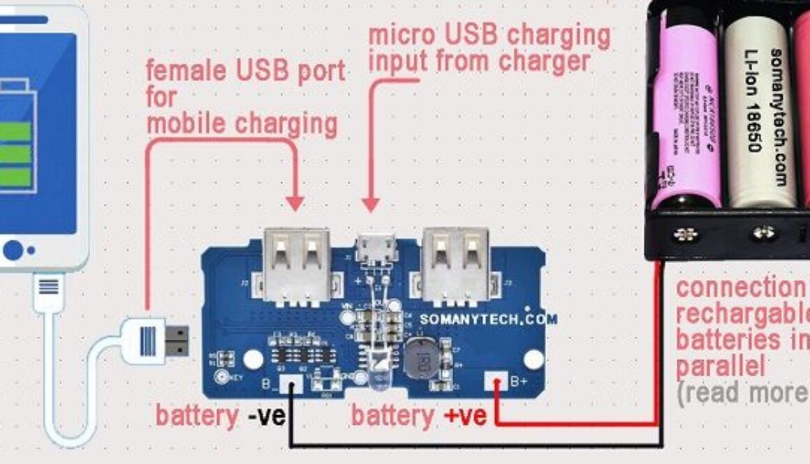 power bank internal circuit dual usb module
