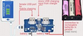 7 Simple Power Bank circuits using TP4056 & 18650 battery