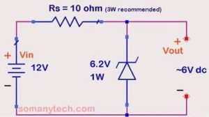 6v regulator using zener diode