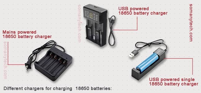 charge 18650 battery using 18650 battery charger usb powered and mains powered