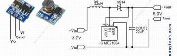 3.7v to 5v boost converter circuit diagram with IC ME2108A series