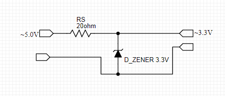 5v to 3.3 v zener regulator diode circuit dc to dc