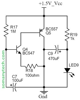 Simple single 1.5V/ 3V LED blinking circuit /flasher circuit