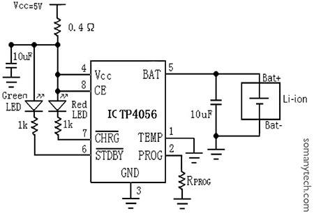 simple 18650 battery charger circuit using tp4056