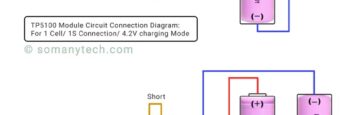 tp5100 module charger connection diagram for single and dual/ two li-ion battery